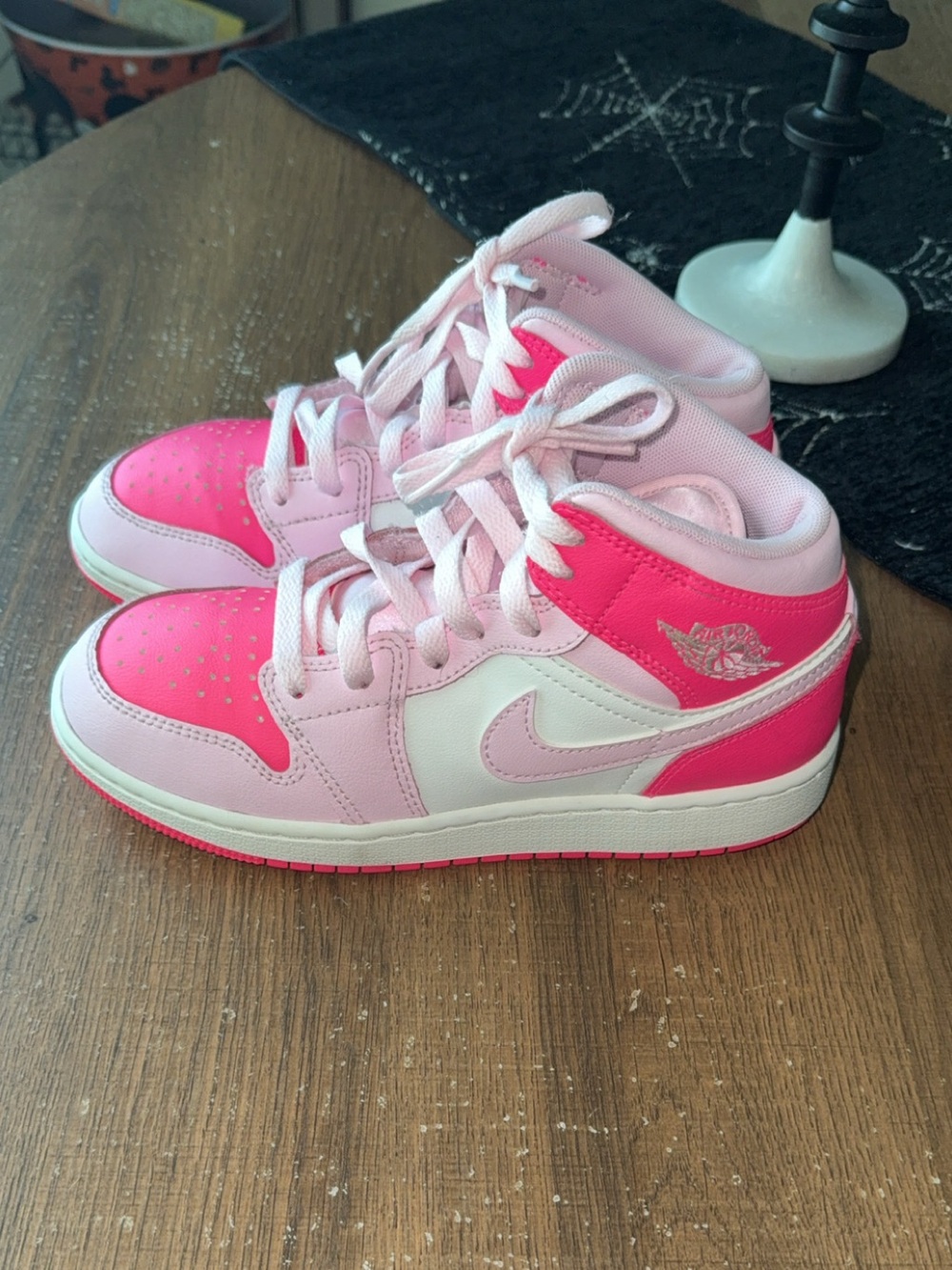 Nike Kids Pink and Light Pink High-Top Sneakers